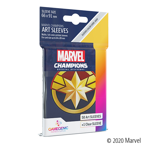 Gamegenic Marvel Champions Art Sleeves - Captain Marvel Accessories ASMODEE NORTH AMERICA   