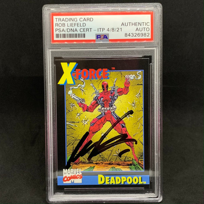 Deadpool X-Force 1 Promo - 1991 -  Autographed by Rob Liefeld - PSA Certified Vintage Trading Card Singles Impel   