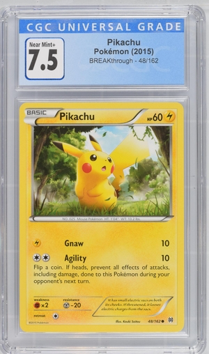 Pokemon - Pikachu - BREAKthrough 2015 - CGC 7.5 Vintage Trading Card Singles Pokemon   