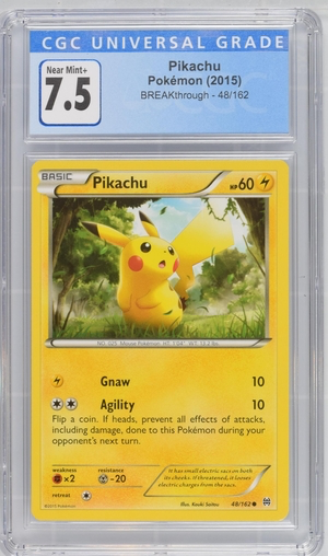 Pokemon - Pikachu - BREAKthrough 2015 - CGC 7.5 Vintage Trading Card Singles Pokemon   