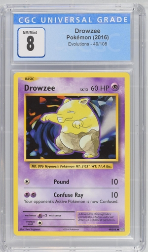 Pokemon - Drowzee - Evolutions 2016 - CGC 8.0 Vintage Trading Card Singles Pokemon   