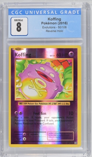 Pokemon - Koffing - Evolutions 2016 - Reverse Holo - CGC 8.0 Vintage Trading Card Singles Pokemon   