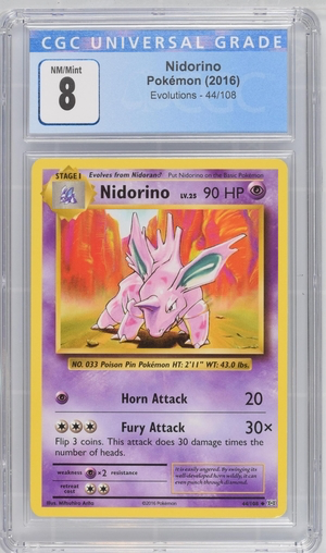 Pokemon - Nidorino - Evolutions 2016 - 8.0 Vintage Trading Card Singles Pokemon   