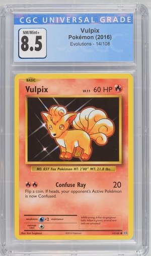 Pokemon - Vulpix - Evolutions 2016 - CGC 8.5 Vintage Trading Card Singles Pokemon   