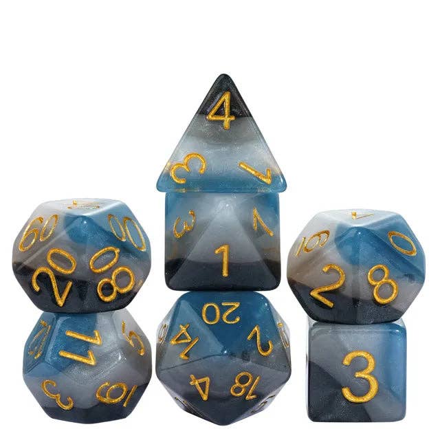 Denim Swirls RPG Dice Set Accessories Foam Brain Games