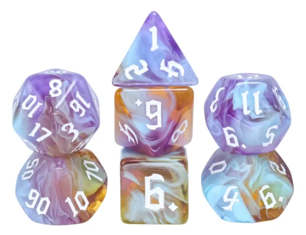 Amethyst Sunset RPG Dice Set Accessories Foam Brain Games   