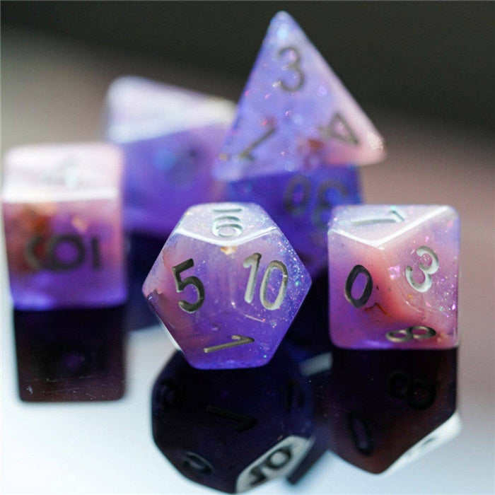Pink & Purple Seabed Treasure RPG Dice Set Accessories Foam Brain Games