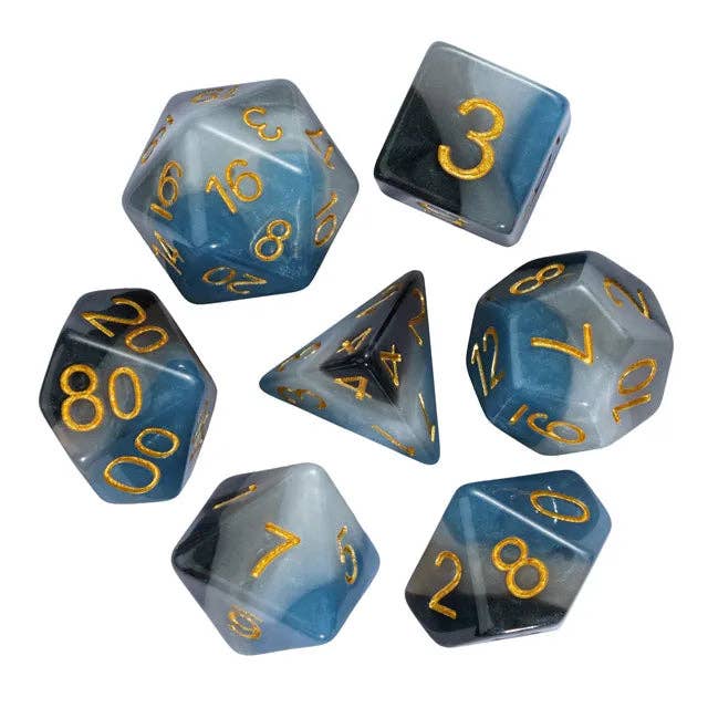 Denim Swirls RPG Dice Set Accessories Foam Brain Games