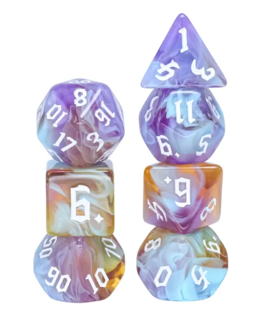 Amethyst Sunset RPG Dice Set Accessories Foam Brain Games   