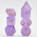 Purple Silk Translucent Dice RPG Dice Set Accessories Foam Brain Games