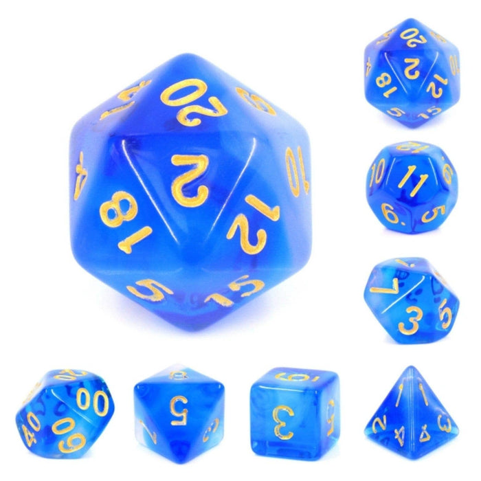Blue Milky RPG Dice Set Accessories Foam Brain   
