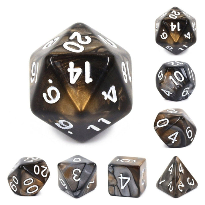 Bronze Coins RPG Dice Set Accessories Foam Brain   