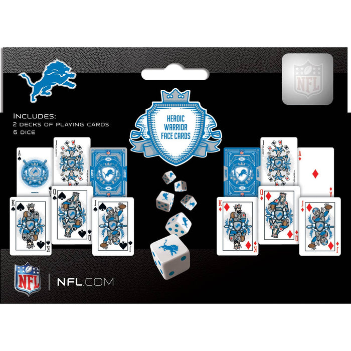 Detroit Lions - 2-Pack Playing Cards & Dice Set Board Games Masterpieces Puzzles