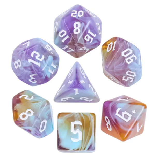 Amethyst Sunset RPG Dice Set Accessories Foam Brain Games   