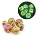 Glow in the Dark Tulip RPG Dice Set Accessories Foam Brain   