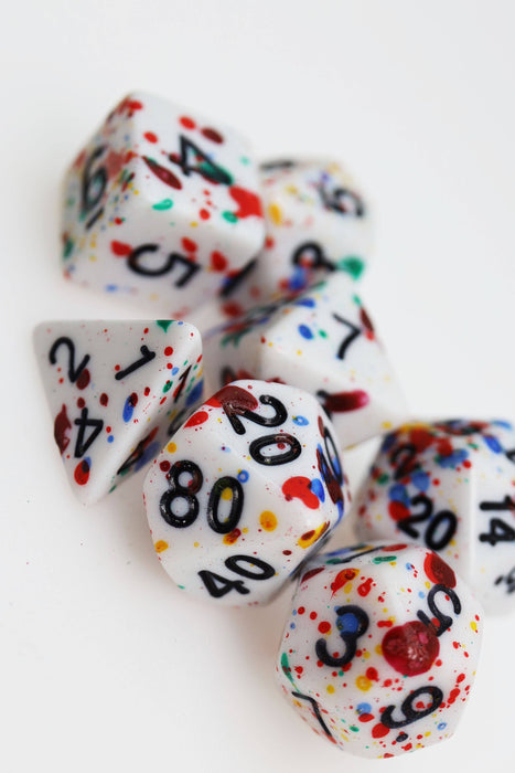 Paint Splatter RPG Dice Set Accessories Foam Brain Games