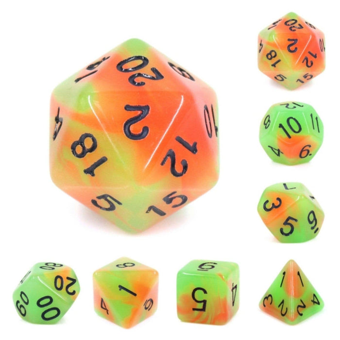 Glow in the Dark Mango RPG Dice Set Accessories Foam Brain   