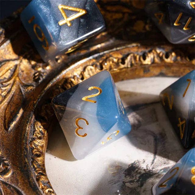 Denim Swirls RPG Dice Set Accessories Foam Brain Games
