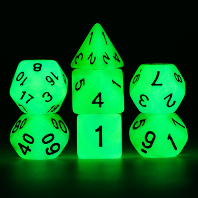 Glow in the Dark - Blue and Green RPG Dice Set Accessories Foam Brain   