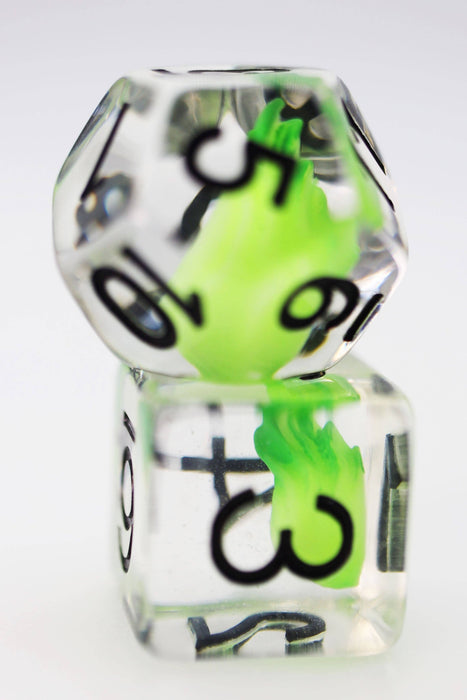 Acquisitions Inc Green Flame RPG Dice Set Accessories Foam Brain Games