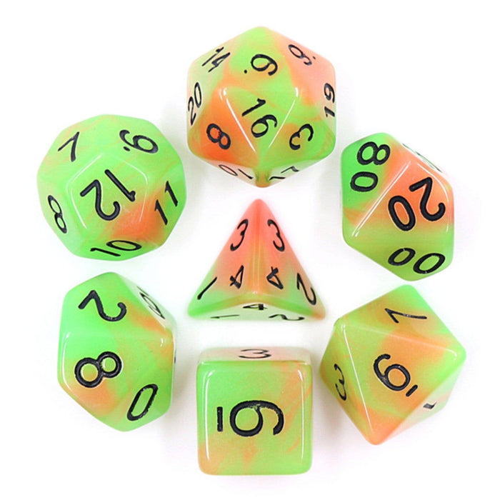 Glow in the Dark Mango RPG Dice Set Accessories Foam Brain   