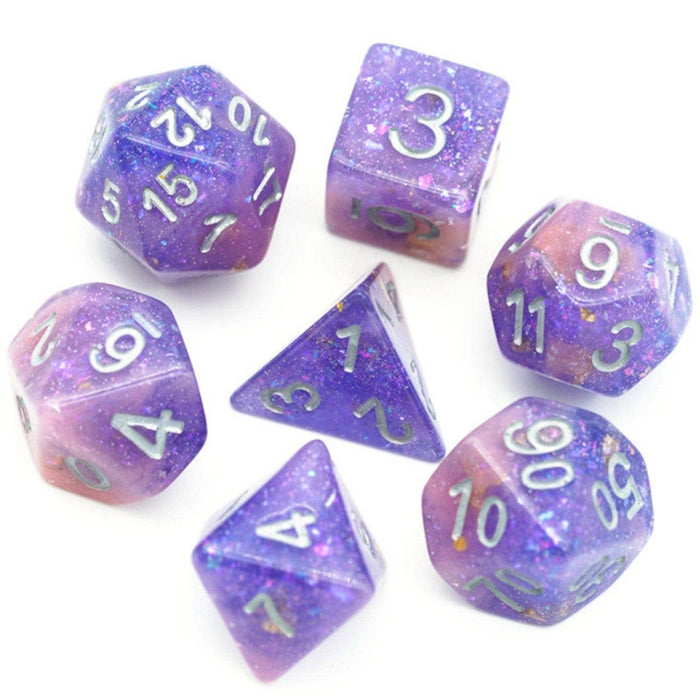 Pink & Purple Seabed Treasure RPG Dice Set Accessories Foam Brain Games