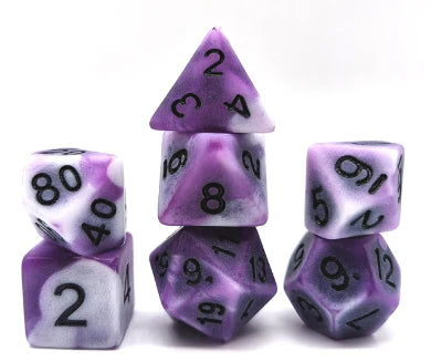 Purple Ancient RPG Dice Set Accessories Foam Brain   