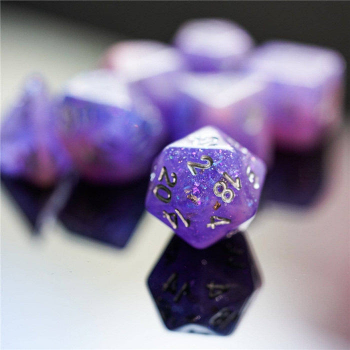 Pink & Purple Seabed Treasure RPG Dice Set Accessories Foam Brain Games