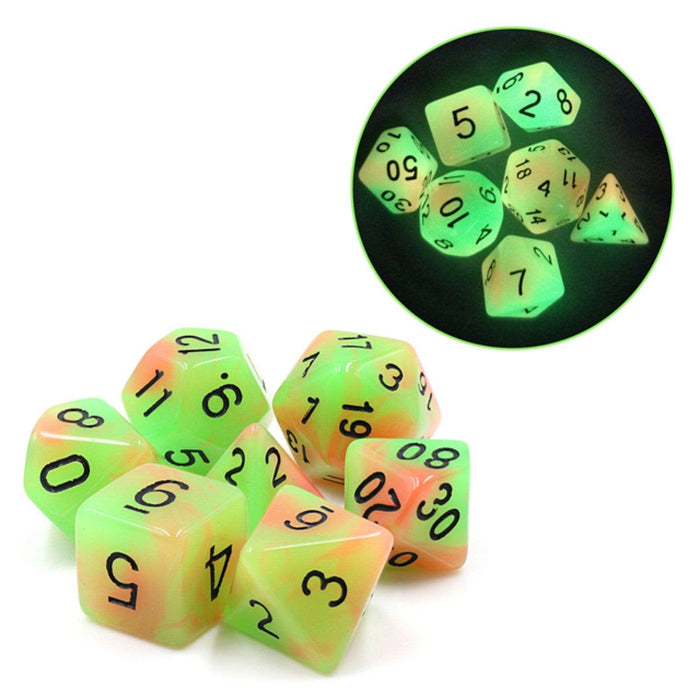 Glow in the Dark Mango RPG Dice Set Accessories Foam Brain   