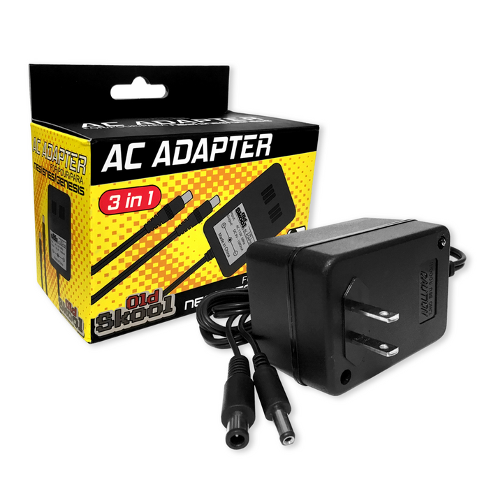 NES, SNES and Genesis 3-in-1 AC Adaptor Video Game Accessories Old Skool   