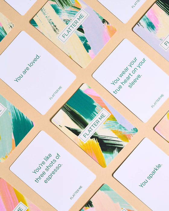 Flatter Me: A Compliment Battle Card Game Board Games Pink Tiger Games