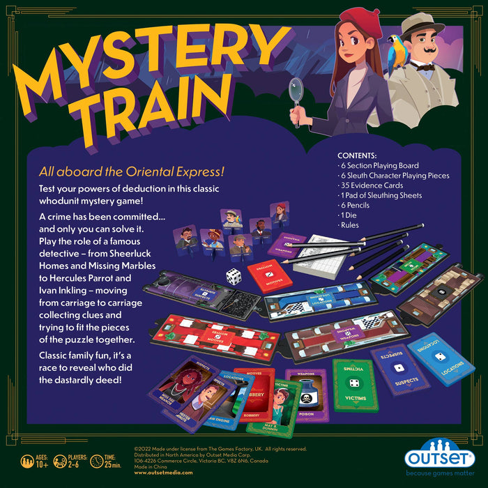 Mystery Train Board Game Board Games Outset Games and Cobble Hill Puzzles
