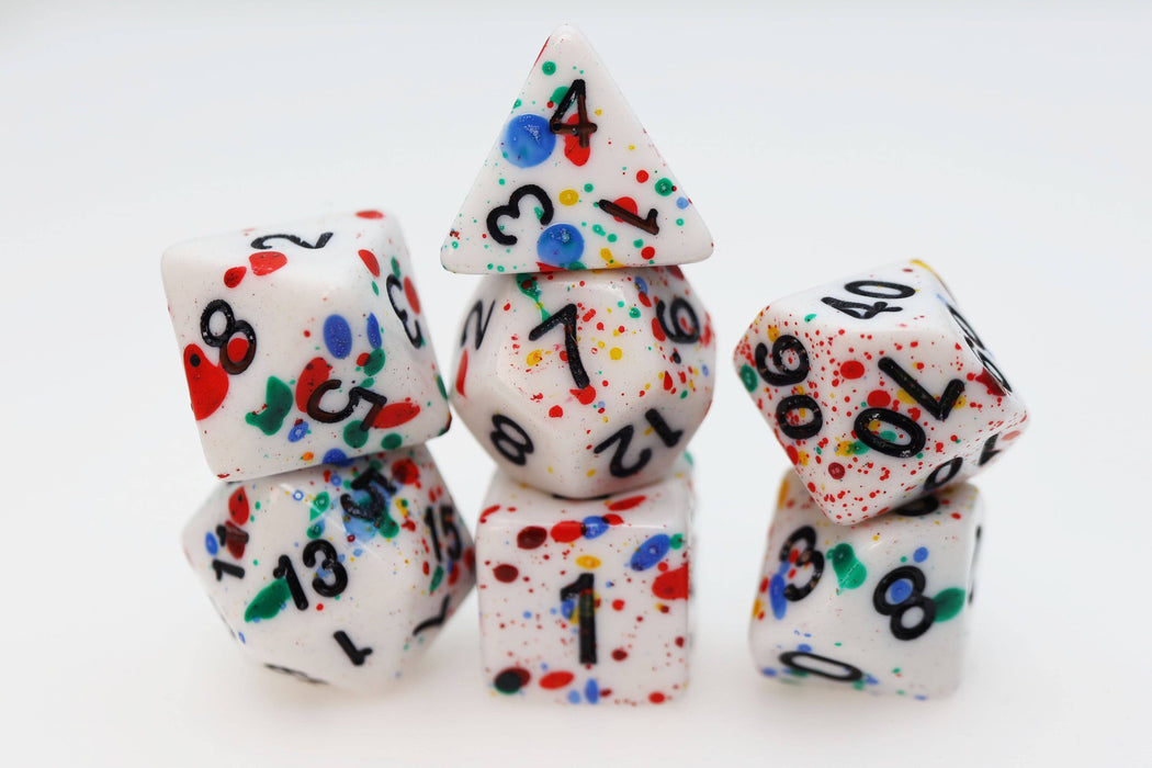 Paint Splatter RPG Dice Set Accessories Foam Brain Games