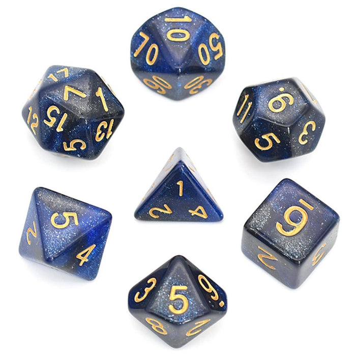 Black & Blue Galaxy RPG Dice Set Accessories Foam Brain   
