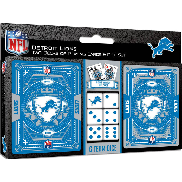 Detroit Lions - 2-Pack Playing Cards & Dice Set Board Games Masterpieces Puzzles
