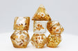 Skull and Gold Glitter RPG Dice Set Accessories Foam Brain Games   