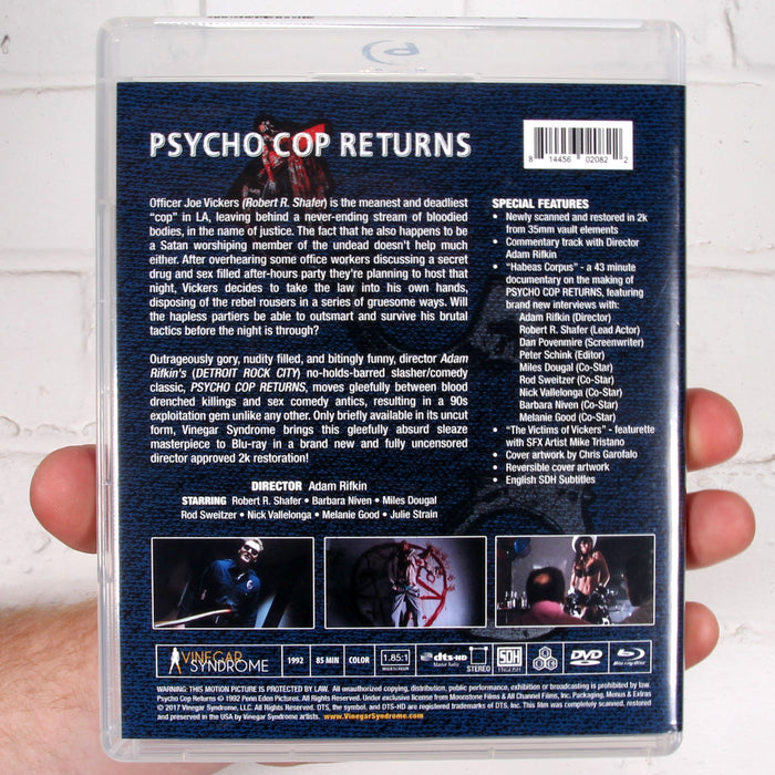 Psycho Cop Returns - Blu-Ray/DVD - Sealed Media Vinegar Syndrome   