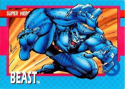 Marvel X-Men 1992 - 001 - Beast Vintage Trading Card Singles Impel   