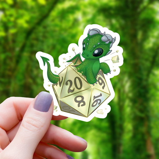 Green Baby Dragon Hatching Sticker - 3" Gift Mimic Gaming Co   