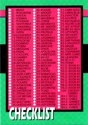Marvel X-Men 1992 - 100 -  Cerebro/Checklist Vintage Trading Card Singles Impel