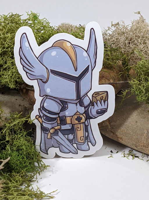 Chibi Paladin Hit Dice Waterproof Sticker - 2.5" Gift Mimic Gaming Co   