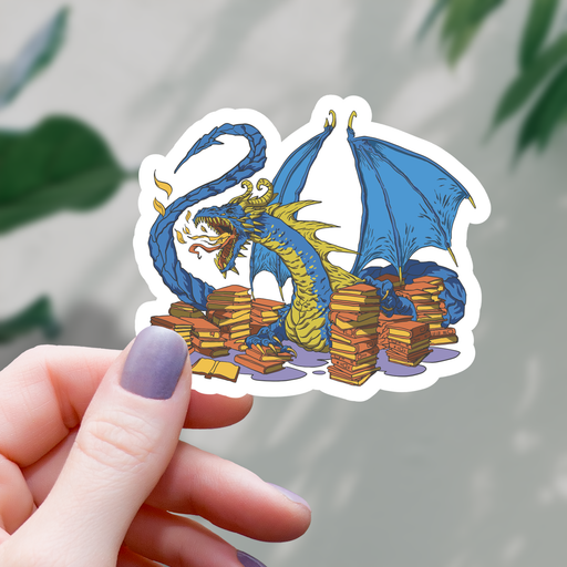 Library Book Dragon Sticker - 3" Gift Mimic Gaming Co   
