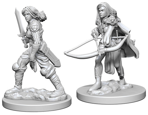 Pathfinder Deep Cuts Unpainted Miniatures: W1 Human Female Fighter Miniatures NECA   