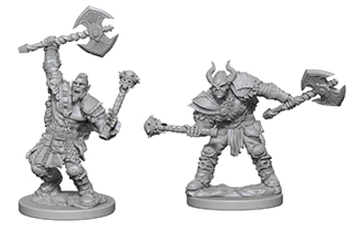 Pathfinder Deep Cuts Unpainted Miniatures: W3 Half-Orc Male Barbarian Miniatures NECA   
