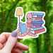 Bookworm Reading Books Sticker - 3" Gift Mimic Gaming Co   