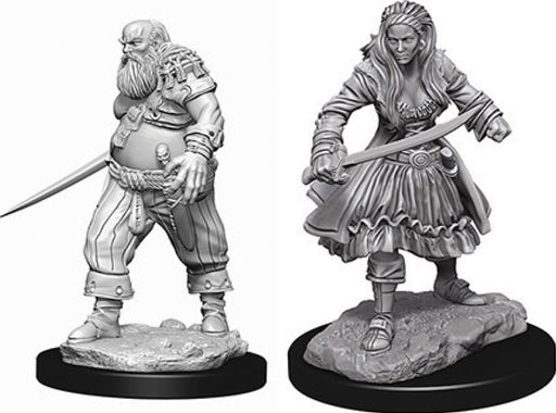 WizKids Deep Cuts Unpainted Miniatures: W4 Pirates Miniatures NECA   