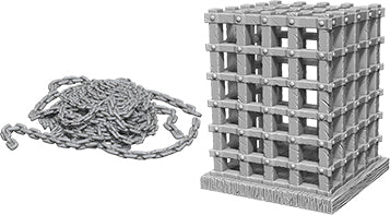 WizKids Deep Cuts Unpainted Miniatures: W6 Cage & Chains Miniatures NECA   