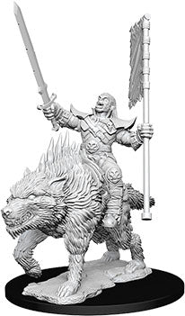 Pathfinder Deep Cuts Unpainted Miniatures: W7 Orc on Dire Wolf Miniatures NECA   