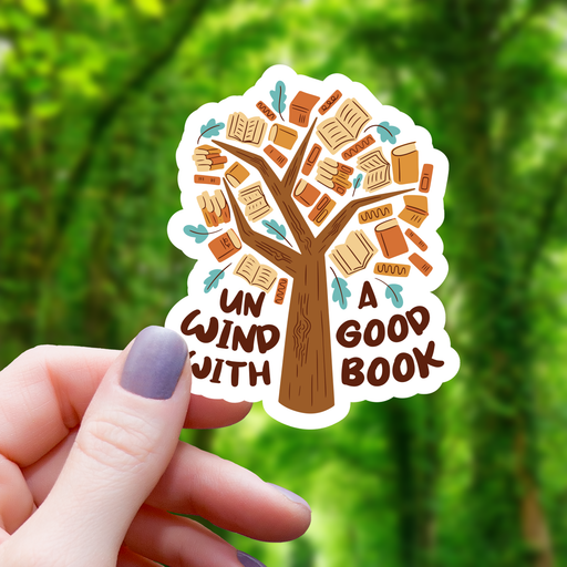Unwind with a Good Book Sticker - 3" Gift Mimic Gaming Co   