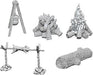 WizKids Deep Cuts Unpainted Miniatures: W10 Camp Fire & Sitting Log Miniatures NECA   